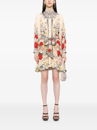 Printed Belted Shirtdress