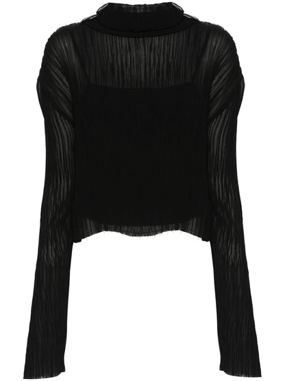Plissé Single-Stitch Logo Top