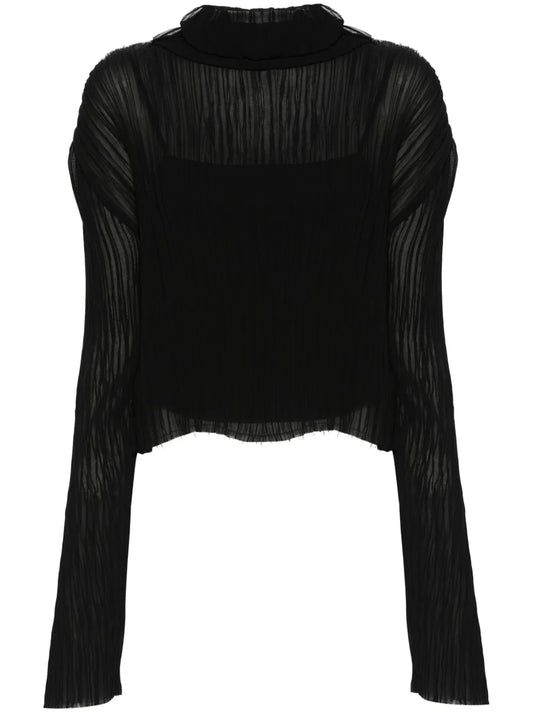 Plissé Single-Stitch Logo Top