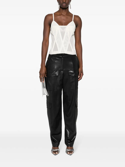 Lamé Effect Cargo Pants