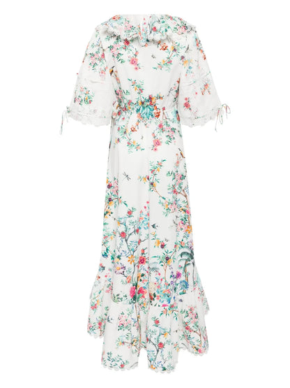 Floral-Print Midi Dress