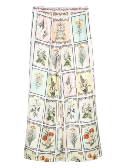 Long Live Letterpress-Print Wide-Leg Trousers