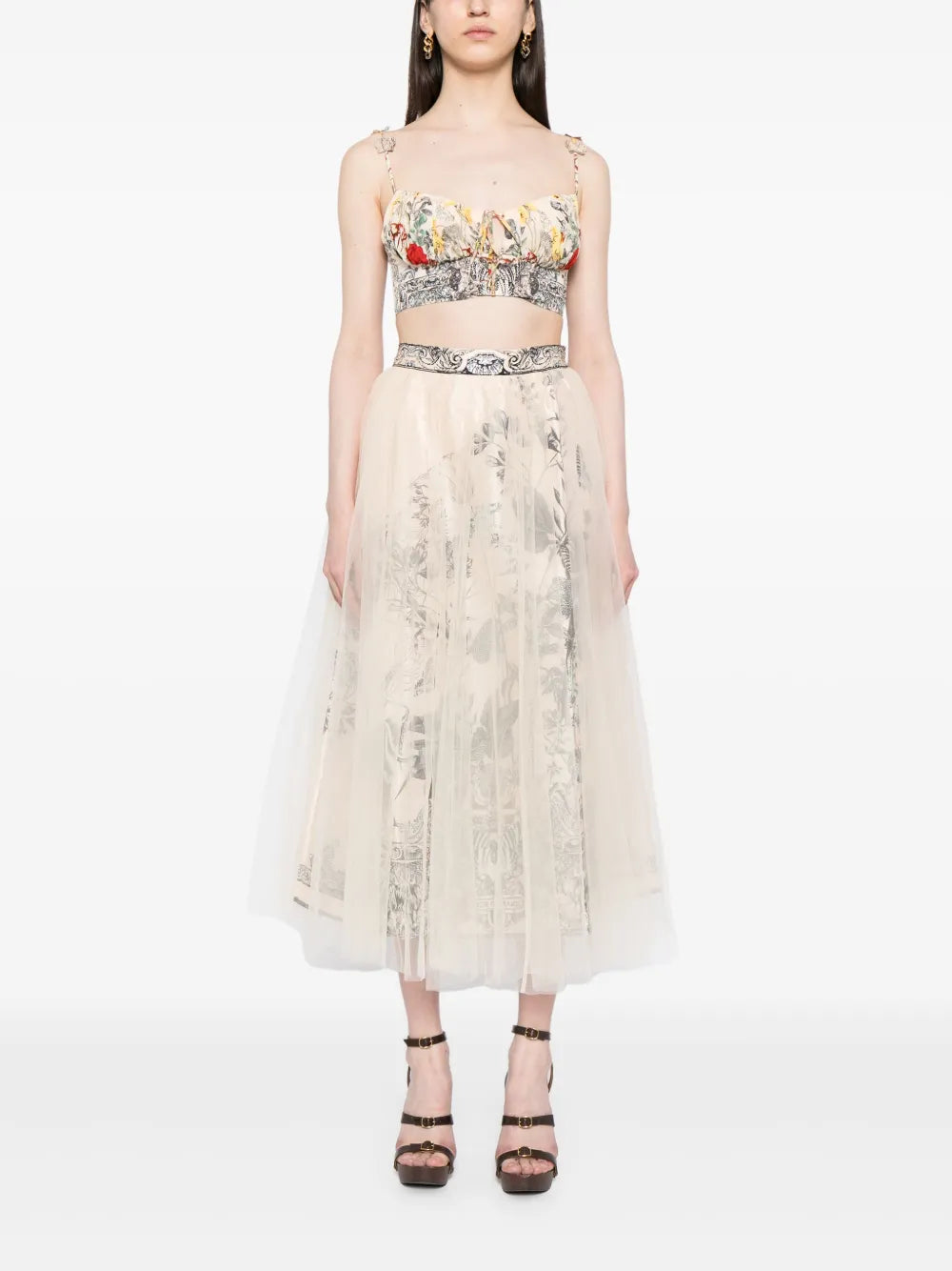 Butterfly-Appliqué Bustier Top