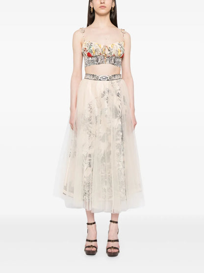 Butterfly-Appliqué Bustier Top