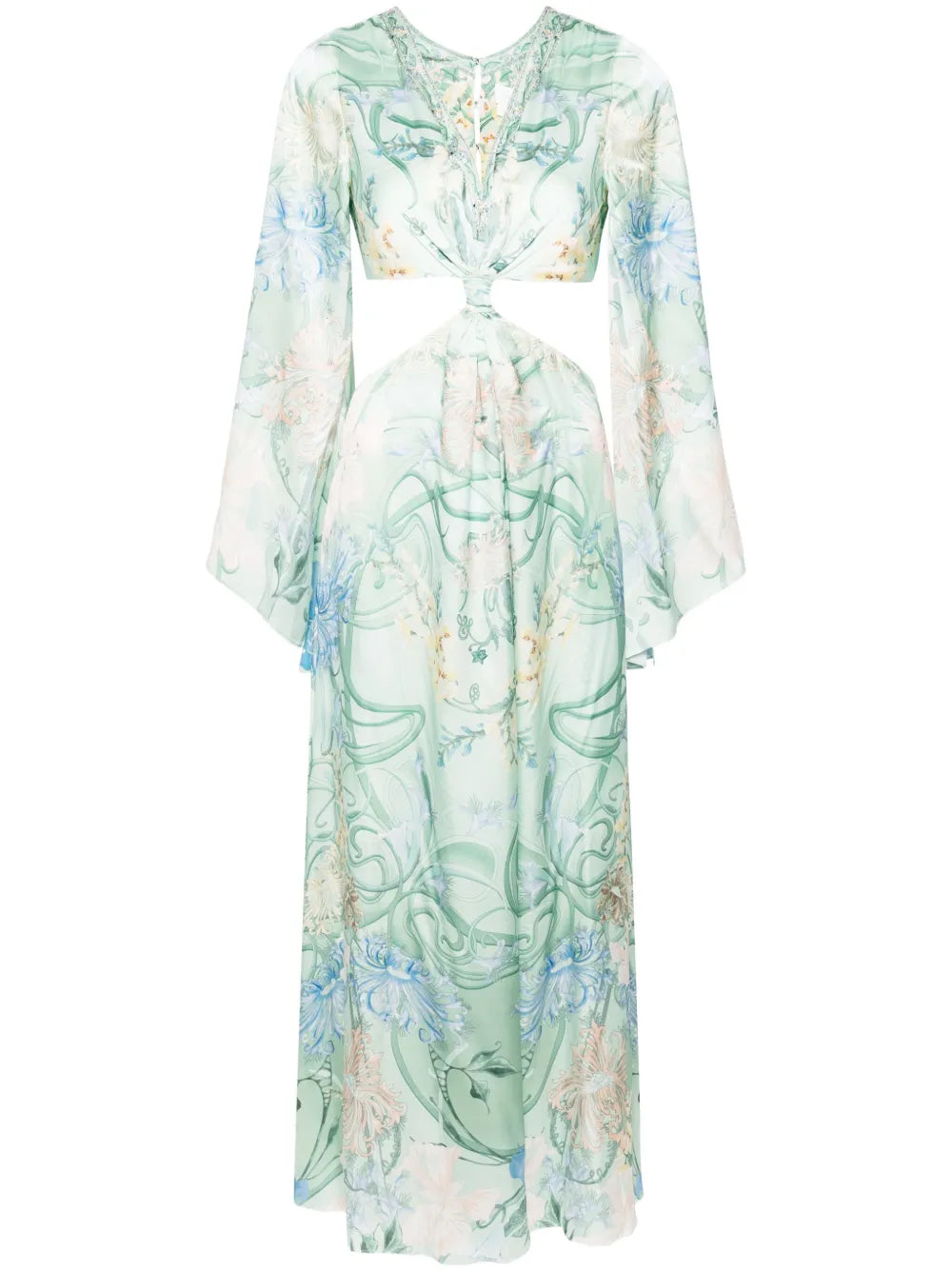 Floral-Print Silk Maxi Dress