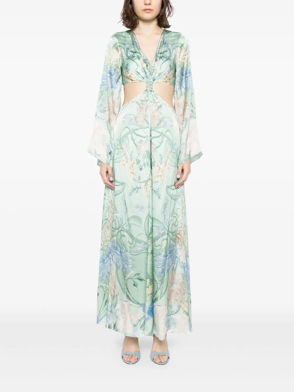 Floral-Print Silk Maxi Dress