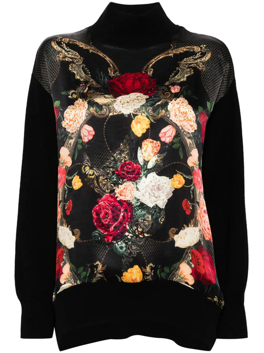 Floral-Print Knitted Top