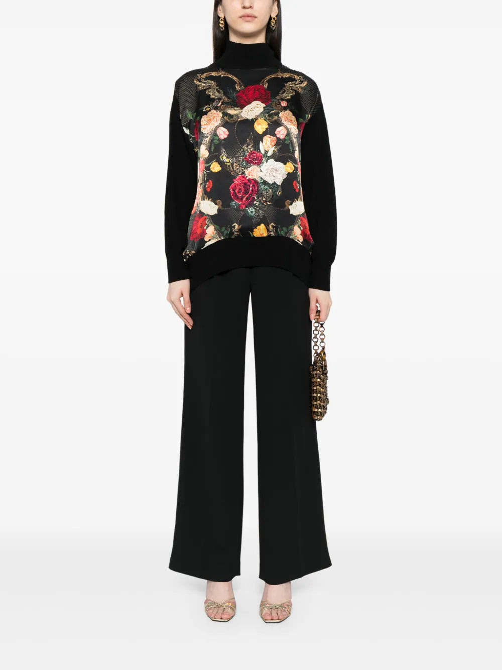 Floral-Print Knitted Top