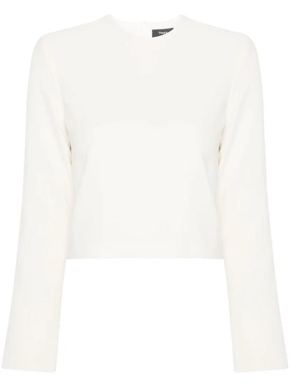 Zip-Up Cropped Blouse