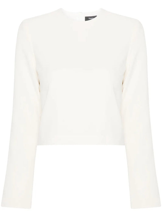 Zip-Up Cropped Blouse