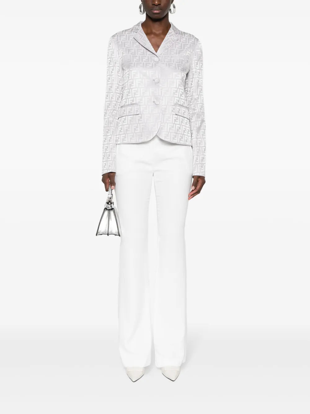 Ff-Jacquard Silk Blazer
