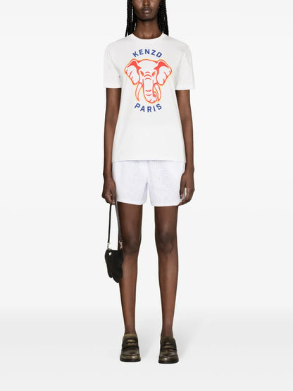Elephant-Print Cotton T-Shirt