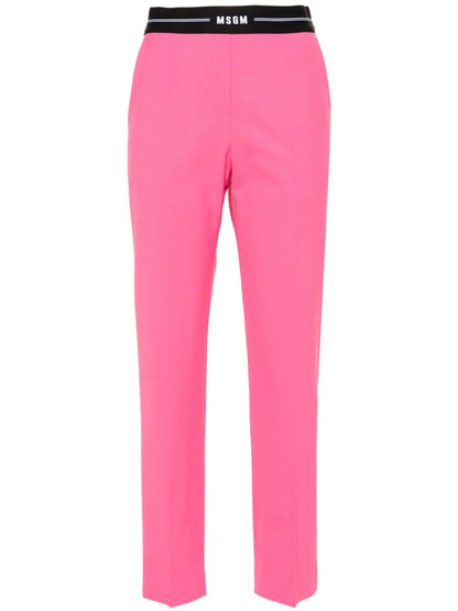 High-Waist Slim-Fit Trousers