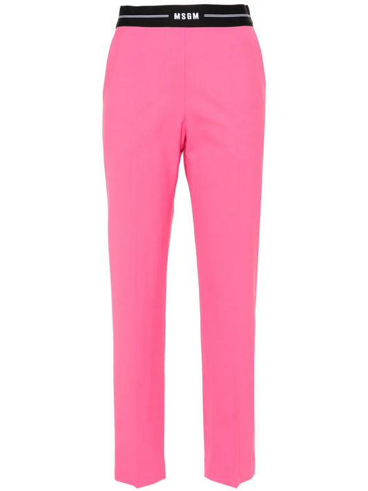 High-Waist Slim-Fit Trousers