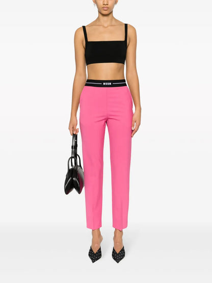 High-Waist Slim-Fit Trousers