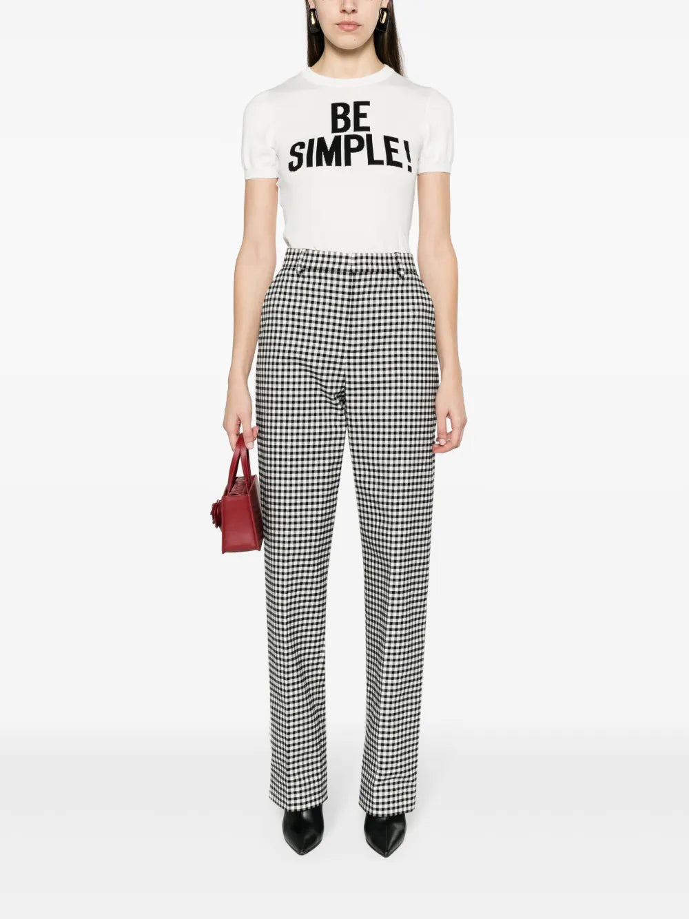 Slogan Intarsia-Knit Cotton Jumper