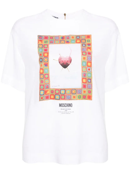 Graphic-Print Crepe Blouse