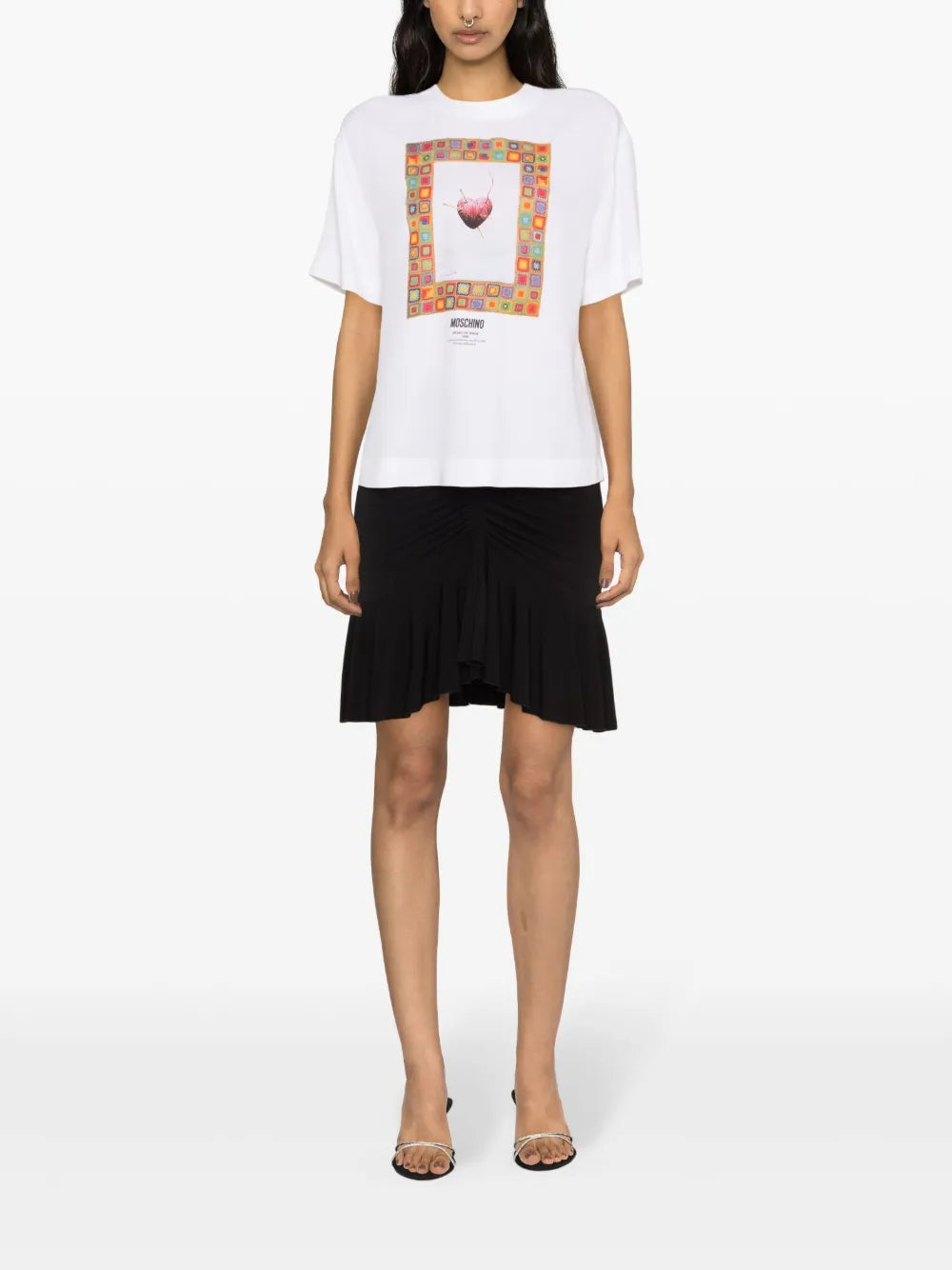Graphic-Print Crepe Blouse