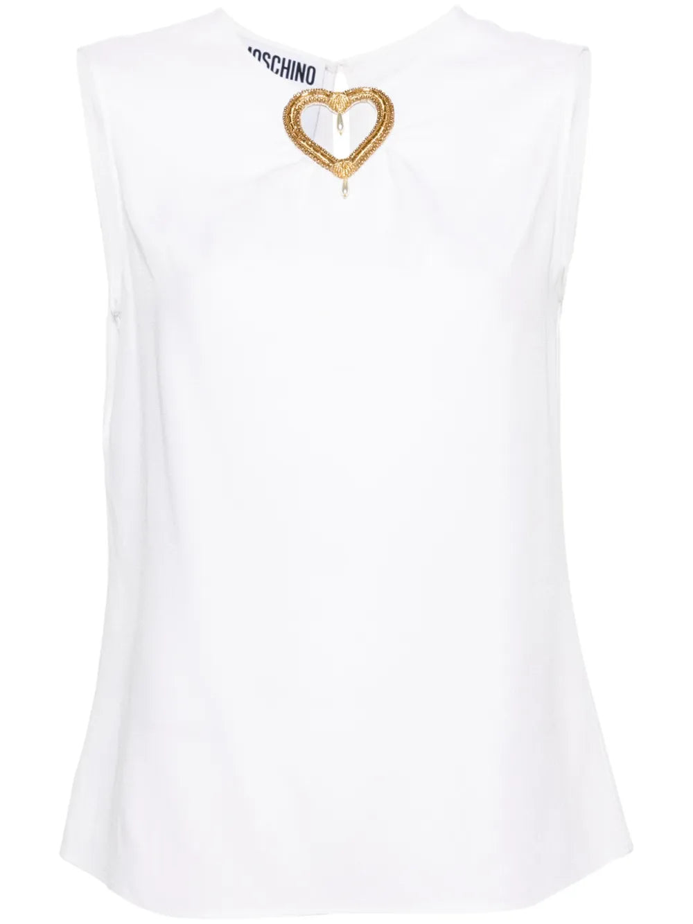 Heart Cut-Out Sleeveless Blouse