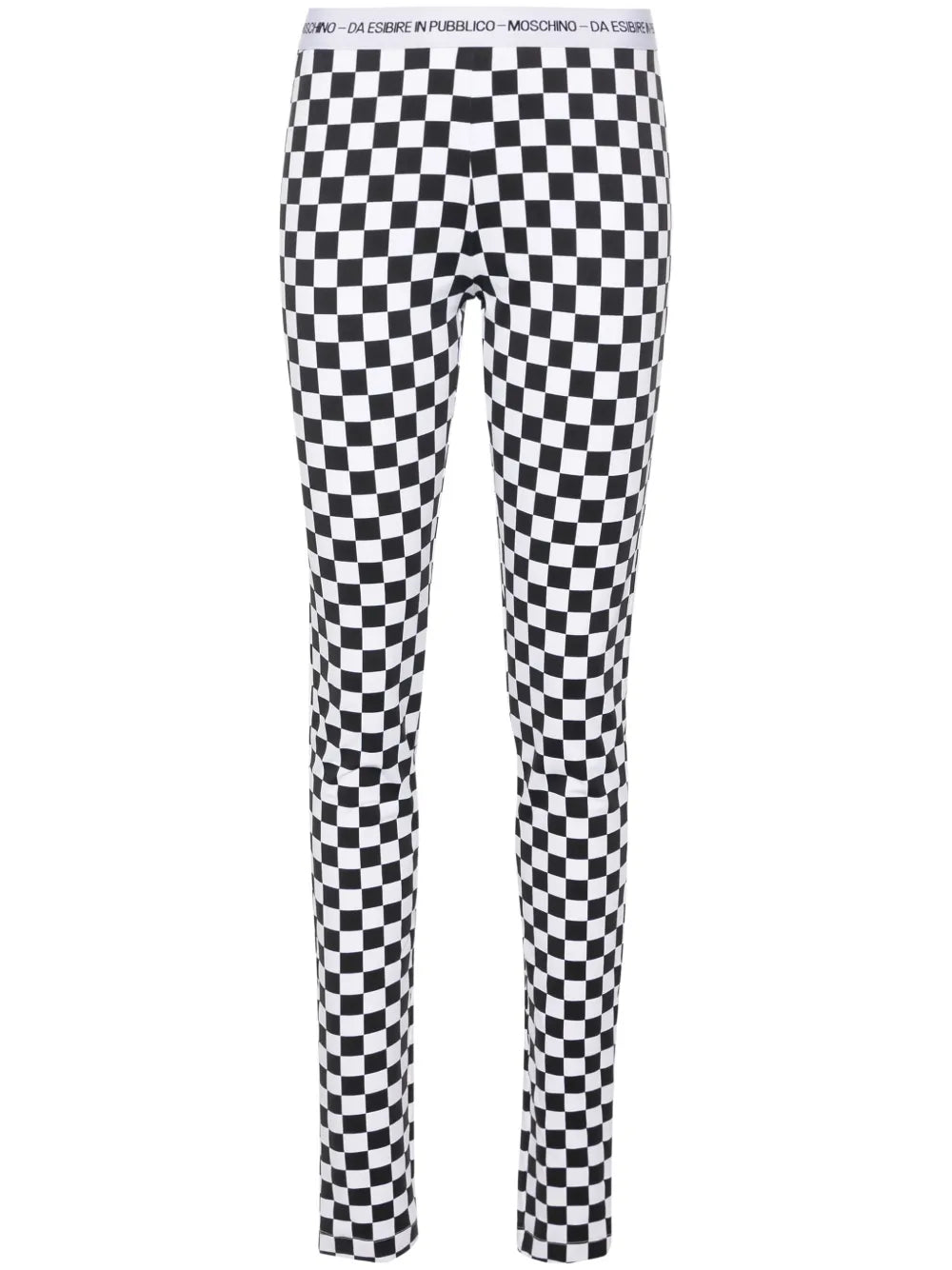 Checkerboard-Print Flared Trousers