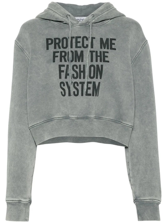 Slogan-Print Organic-Cotton Hoodie