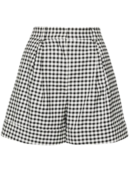 Gingham-Check Tailored Shorts
