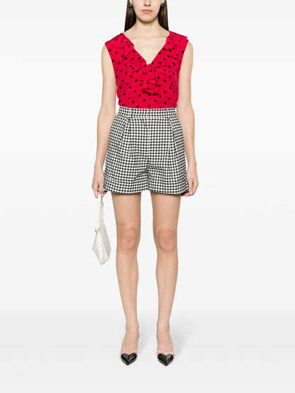 Gingham-Check Tailored Shorts