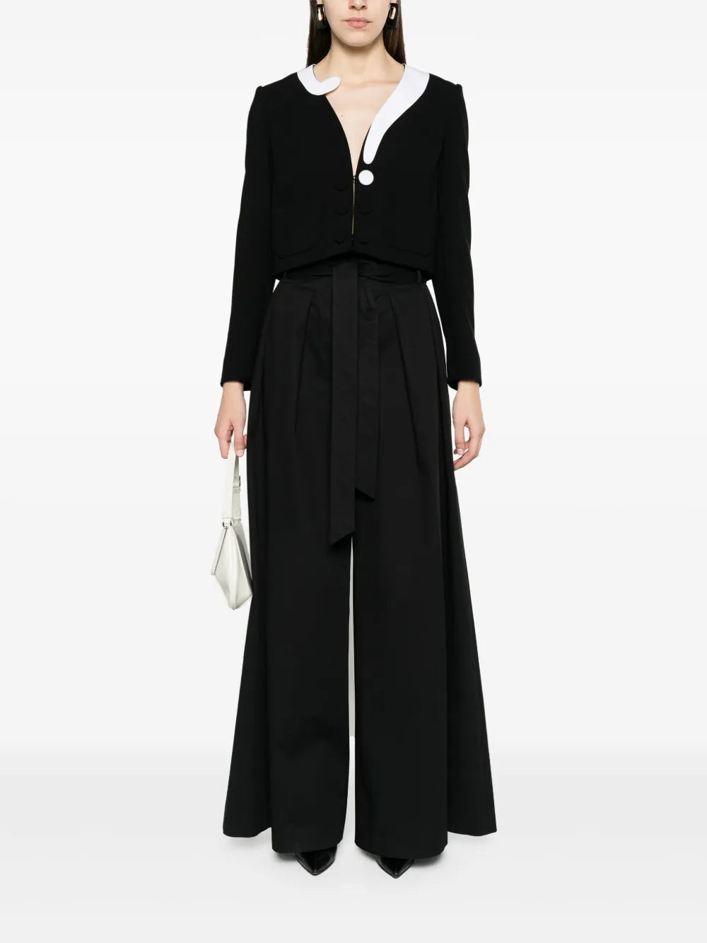 Asymmetric-Neck Cropped Jacket