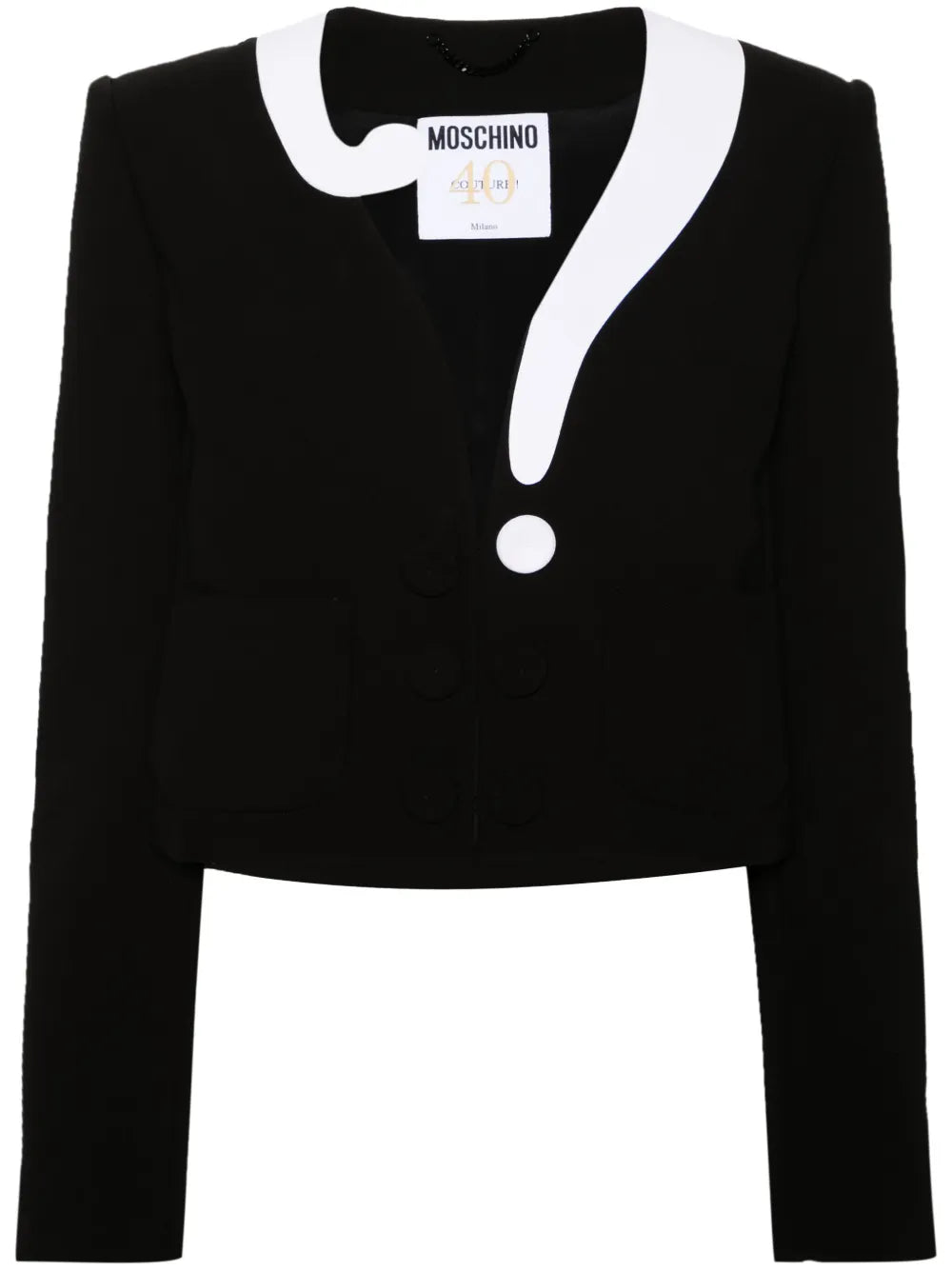 Asymmetric-Neck Cropped Jacket