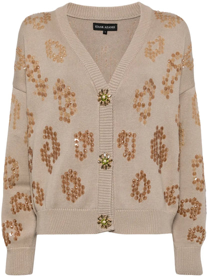 Sequin-Embellished Cotton Cardigan