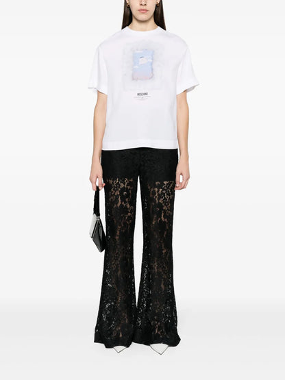 Graphic-Print Crepe T-Shirt