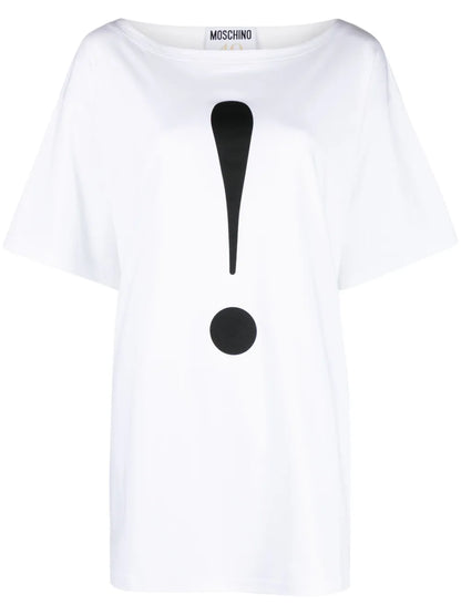Exclamation Mark-Print Cotton T-Shirt