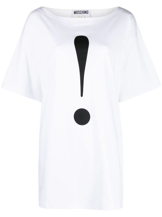 Exclamation Mark-Print Cotton T-Shirt