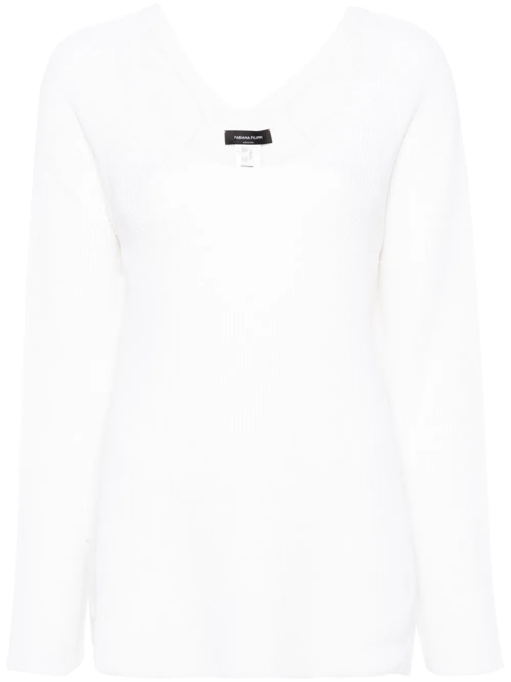 U-Neck Ribbed-Knit Jumper