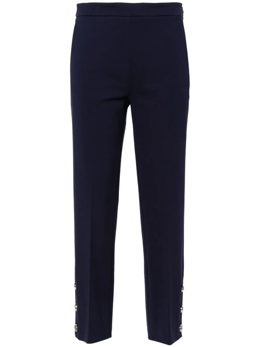 Straight-Leg Cropped Trousers