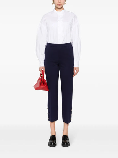 Straight-Leg Cropped Trousers