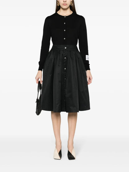 A-Line Pleated Midi Skirt