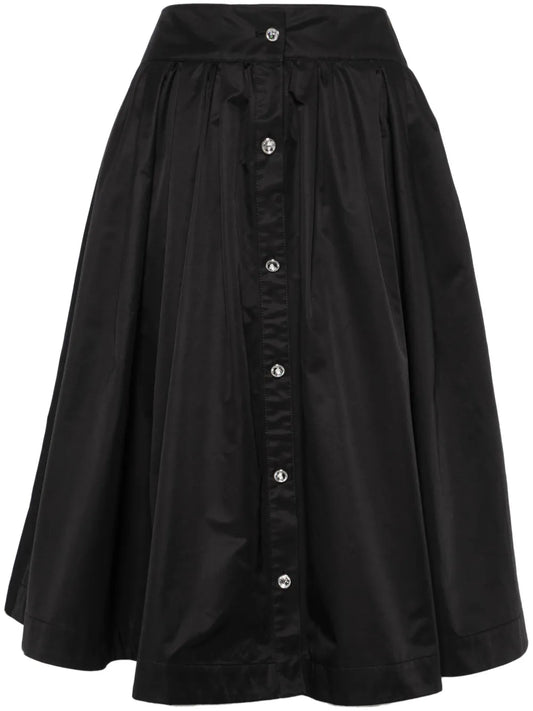 A-Line Pleated Midi Skirt