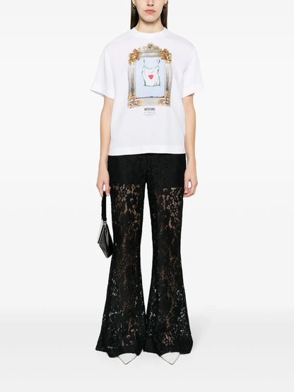 Painting-Print Crepe Blouse