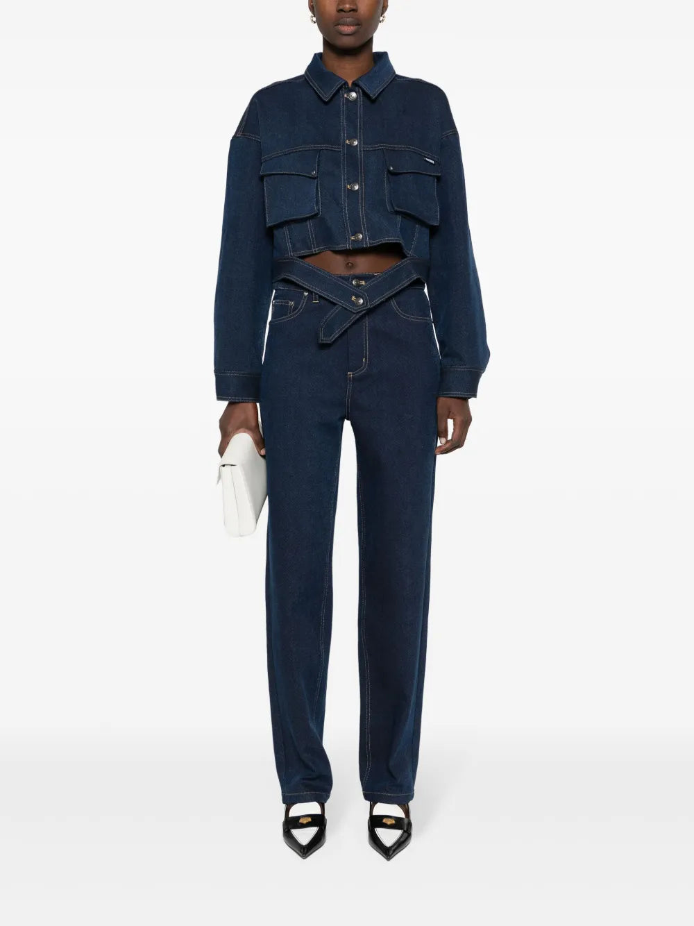 Straight-Leg Cotton-Blend Jeans