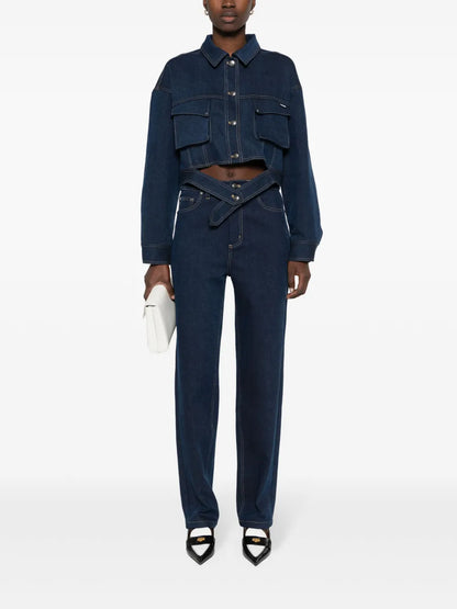 Straight-Leg Cotton-Blend Jeans
