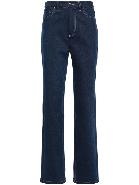 Straight-Leg Cotton-Blend Jeans