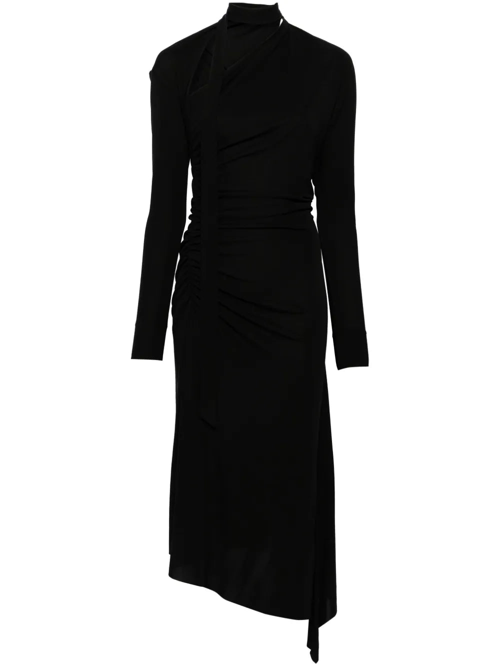 Cut-Out Ruched Midi Dress