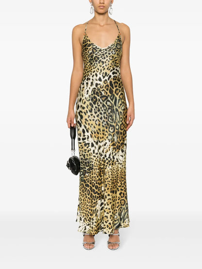Leopard Print Silk Dress