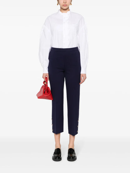 Scallop-Collar Cotton Shirt