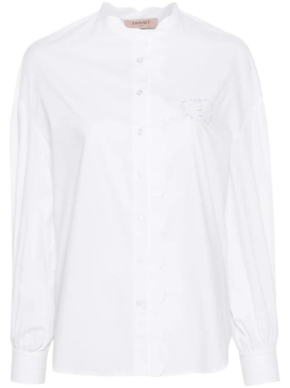 Scallop-Collar Cotton Shirt