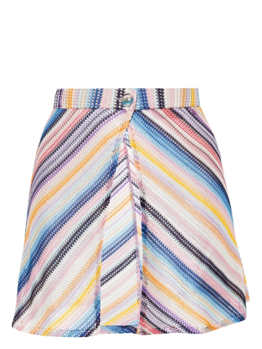 Striped Crochet Miniskirt