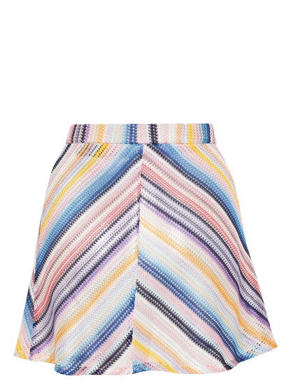 Striped Crochet Miniskirt