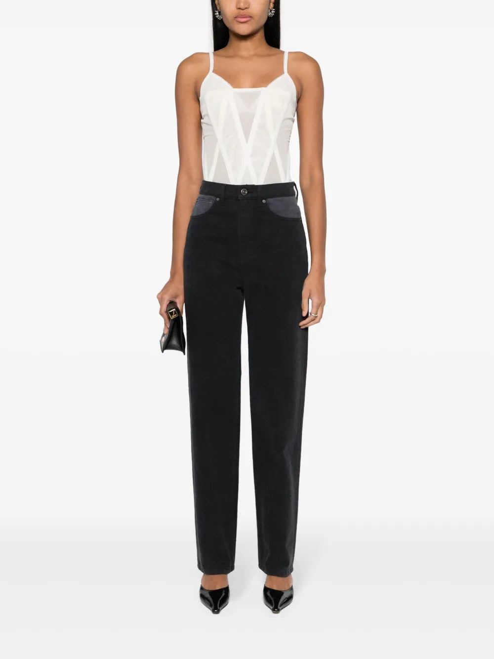 Two-Tone Tapered Jeans
