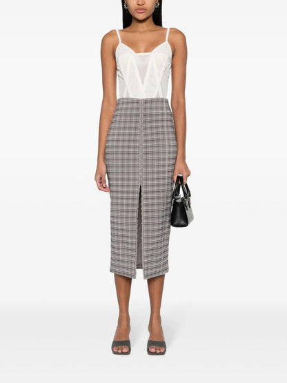 Palmer Checked Midi Skirt